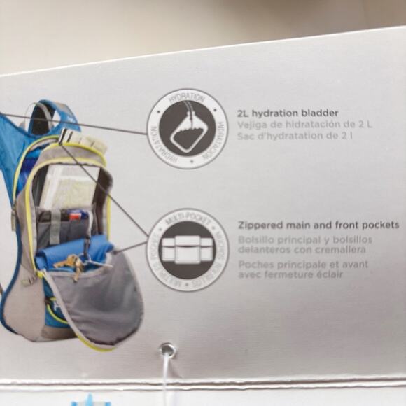 Coleman Revel Hydration Pack 8L Blue Yellow Gray BRAND NEW Water Bladder Sealed - Picture 4 of 13